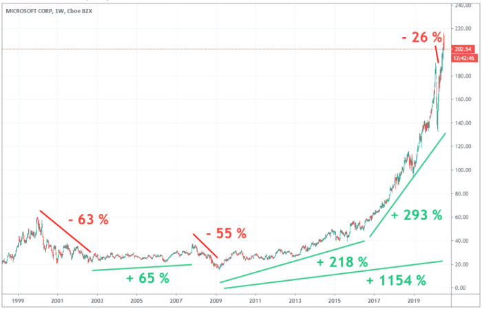 Microsoft stock price 1999